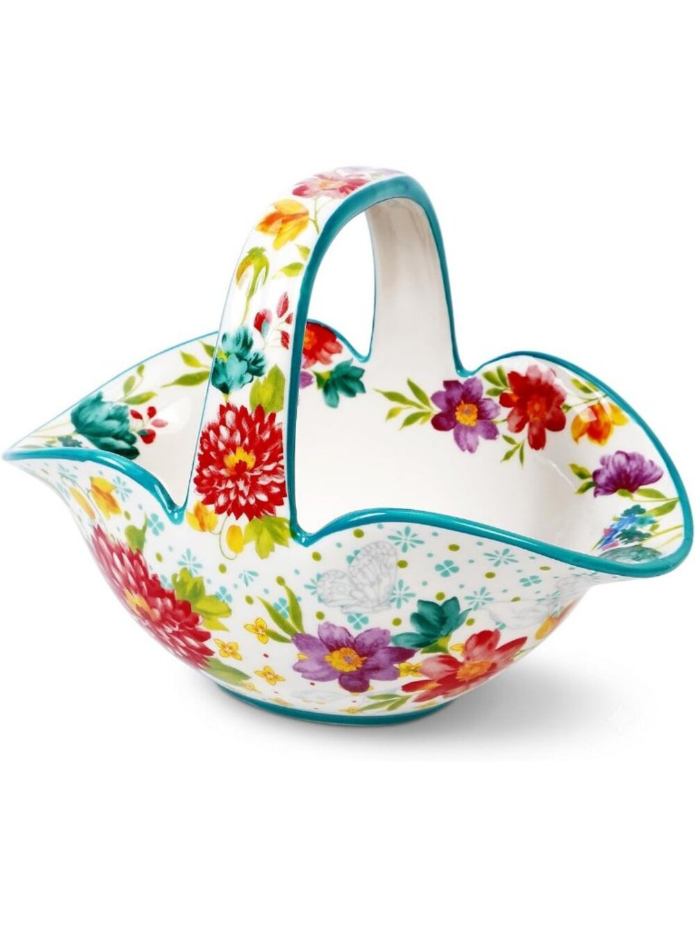 Chic Ceramic Candy Dish & Small Fruit Bowl with Handle, Versatile Key Holder